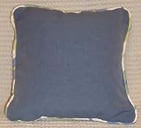 Confetti Boy Blue Pillow w/ Stripe Trim