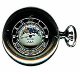 Bernex Swiss Made Quartz Rhodium Plate Half Hunter Moonphase Pocket Watch