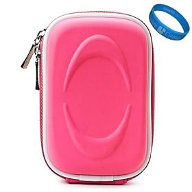 Metallic Pink VG Compact Semi Hard Protective Camera Case for Nikon Coolpix S01 / S3300 / S4300 / S4100 / S3100 / S80 / S5100 / S3000 / S4000 / S1000pj / S70 / S640 / S620 / S230 / S220 / S560 / S610 / S52c / S550 Point & Shoot Digtal Cameras + SumacLife TM Wisdom Courage Wristband