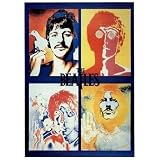 Beatles Poster ~ Four 4 Faces ~ 60's Psychedelic ~ 'Warhol-esque' by Avedon ~ 24x33'