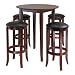 Winsome Fiona 5-Piece Round High Pub Table Set in Antique Walnut Finish
