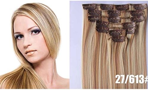 Beauty Wig World Thanksgiving for Family 22Inch 90gr Straight Hairpieces Clip In/on Synthetic Colorful Christmas Cosplay Wigs 7pcs #F27/613