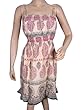 Boho-chic Dress, Bohemian Designer Printed Cotton Spaghetti Dresses for Women