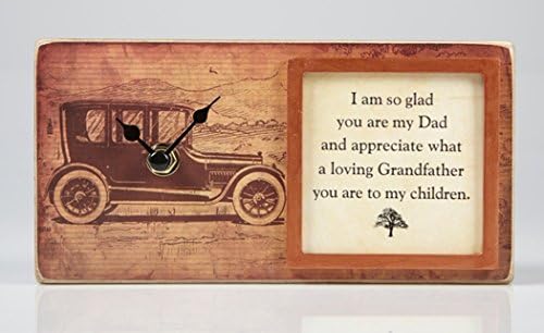 Blocks of Time Framed Tabletop Clock with Christian Verse, Dad and Grandfather, 8 Inch