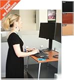 Executive Stand Steady Standing Desk - Stand up Desk Converter - Holds Two Monitors! (Cherry)