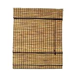 Lewis Hyman 0108132 Burnt Bamboo Deluxe Roman Shade W/Valance 1/4" Bamboo Slat and One Alternating Matchstick 66" Drop. 60" W x 66" L