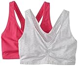 UPC 019585518978 product image for Hanes Women's 2 Pack Cotton Pullover Bra, Heather Grey/Fuchsia Purple, X-Large(C | upcitemdb.com