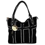 DIOU SZ011013 Crystal Rhinestone Accent Tote Handbag