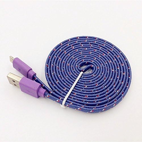 Charger,Jackline Iphone 6 Lightning USB Charging Cable 10ft Extra Long FLAT Nylon Braided Cord for Iphone 6s 6s+ 6plus 6, 5s 5c 5,ipad Air Mini Min2, Ipad 4,ipod 5,ipod 7, Ios9. (purple)