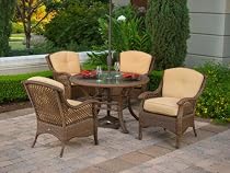 Big Sale 4pc Veranda Resin Wicker Outdoor Dining Set Patio Furniture