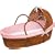 Badger Basket Co Honey Hooded Moses Basket - Pink Dot Bedding