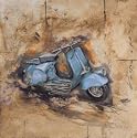 Vespa Art Poster Print by Sergio Lombardino, 28x28