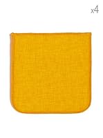 Officine Tessili Set de 4 Cojines Bordados Compact (Naranja)