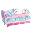 Our Generation Metal Bed with Trundle and Pink Bedspread