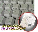 THAI KEYBOARD STICKERS WITH GREEN LETTERING ON TRANSPARENT BACKGROUND