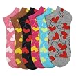 Lot Of 3 Pairs Womens Hearts Anklet Ped Socks (9-11)