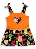 Rubbies - Girls Sundress, Orange, Black