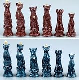 Marbleized Cats Chess Set, King:4 - Chess Chessmen