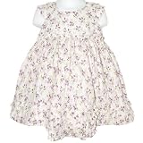 Dresses Online Shop Ranking 22. Baby Girls Lavender Floral Pattern Dress with Fixed Underskirt & Pants 2 Piece Set (12-18 Months)