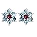 Rhodium Plated Girl's Aqua Light Blue Cubic Zirconia Flower Safety Screw Back Earrings for Toddlers & Kids 5mm - Safe and Comfortable Screw Back Earrings for Little Girls
