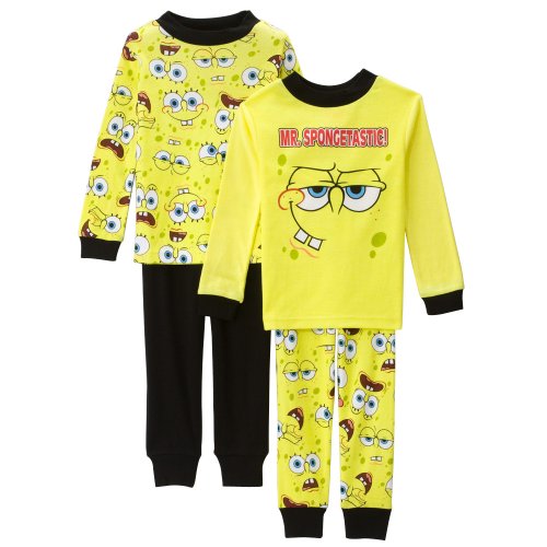 Boys' SpongeBob SquarePants 4-pc. Pajama Set - Yellow/ Black