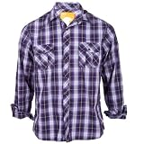 Soul Cal Arquette Long Sleeve Check Shirt - Purple - Mens