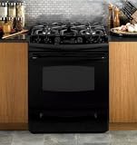 GE Profile PGS968DEPBB 30 Slide-In Gas Range, 4 Sealed Burners, Convection, Self Clean - Black
