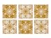 Coaster set Flower Web ceramic gold