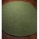Safavieh Braided Collection BRD315A Green Braided Cotton Oval Area Rug, 4 Feet by 6 Feet Oval (3 Feet x 5 Feet Oval)