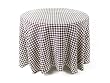 Pack of 2 Country Bistro Black & White Round Checkered Table cloths 96"