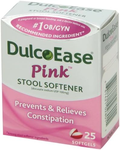 DulcoEase Stool Softener Pink Softgel 25-Count (Pack of 6)