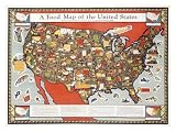 Food Map of the United States World Culture Giclee Poster Print,
44x32