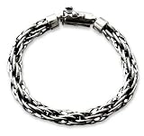Mens Jewelry, Sterling Silver Bracelet, Courage
