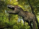 A Tyrannosaurus Wanders a Cretaceous Forest. - 24W x 18H - Peel and Stick Wall Decal by Wallmonkeys