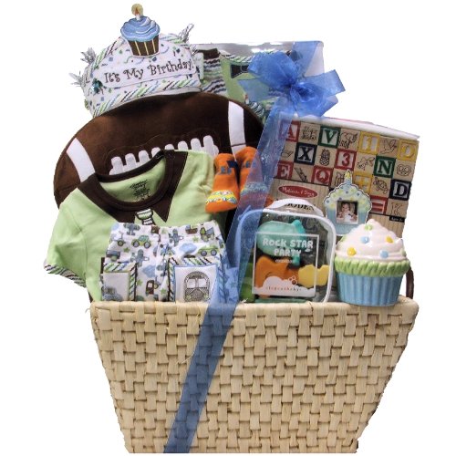 Great Arrivals Baby Birthday Gift Basket Baby's 1st Birthday Boy Large