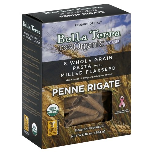 Bella Terra Penne Rigate Eight Whole Grain with Flaxseed 10.0 OZ (Pack of 12)