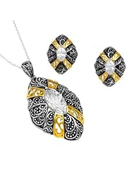 Sterling Silver 15.3 CTW Cubic Zirconias Ladies Jewelry Set. Length 22 in. Total Item weight 9.0 g.