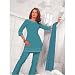 White Embroidery On Teal Set (Petite, Tall & Misses Sizes XS-3X)