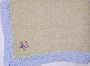 Knitted on Hand Knitting Machine Beige Chenille Hand Crochet Finished with Blue Rayon Chenille Infant Boys Large Blanket Size 32 By 45 Inches Trimmed Star American Flag