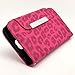 Hot Pink Leopard Synthetic Leather Wallet Pouch Hard Case Cover for Samsung Galaxy S4 i9500