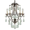 Murray Feiss F1882/5BRB Maison de Ville Five-Light Mini DuoMount Chandelier, British Bronze with Prismatic Glass Crystals