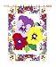 Welcome Pansies Artistic Blend Garden Size Applique Flag