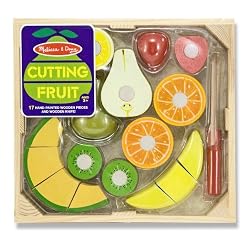 Melissa & Doug Deluxe Wooden Cutting Fruit Crate