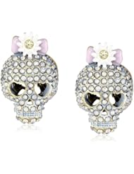Betsey Johnson "Girlie Grunge" Skull Stud Earrings