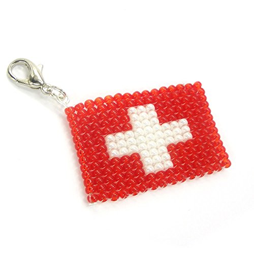Einhänger – Anhänger Schlüsselanhänger Flagge Schweiz – WM – EM – Fanartikel – Handarbeit