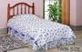 Oak Stain Wood Twin Spindle Headboard Bed Frame Set