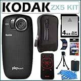 Kodak PlaySport Zx5 HD Waterproof Pocket Video Camera in Black + Accessory  ....