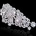 EVER FAITH Austrian Crystal 5.9 Inch Wedding Flower Bridal Hair Side Comb for Women Iridescent Clear AB Silver-Tone