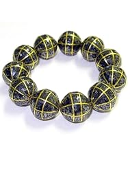 Sterling Silver Black Diamond Pave Beaded Cord Bracelet Handmade Jewelry
