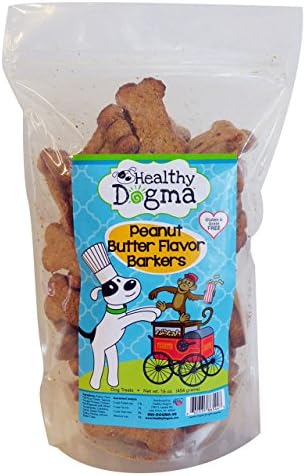 Healthy Dogma Peanut Butter Barkers Dog Biscuits, 1 Pound Per Bag